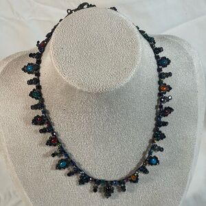 Sorrelli Gunmetal Necklace with Multicolor Crystals – Stunning